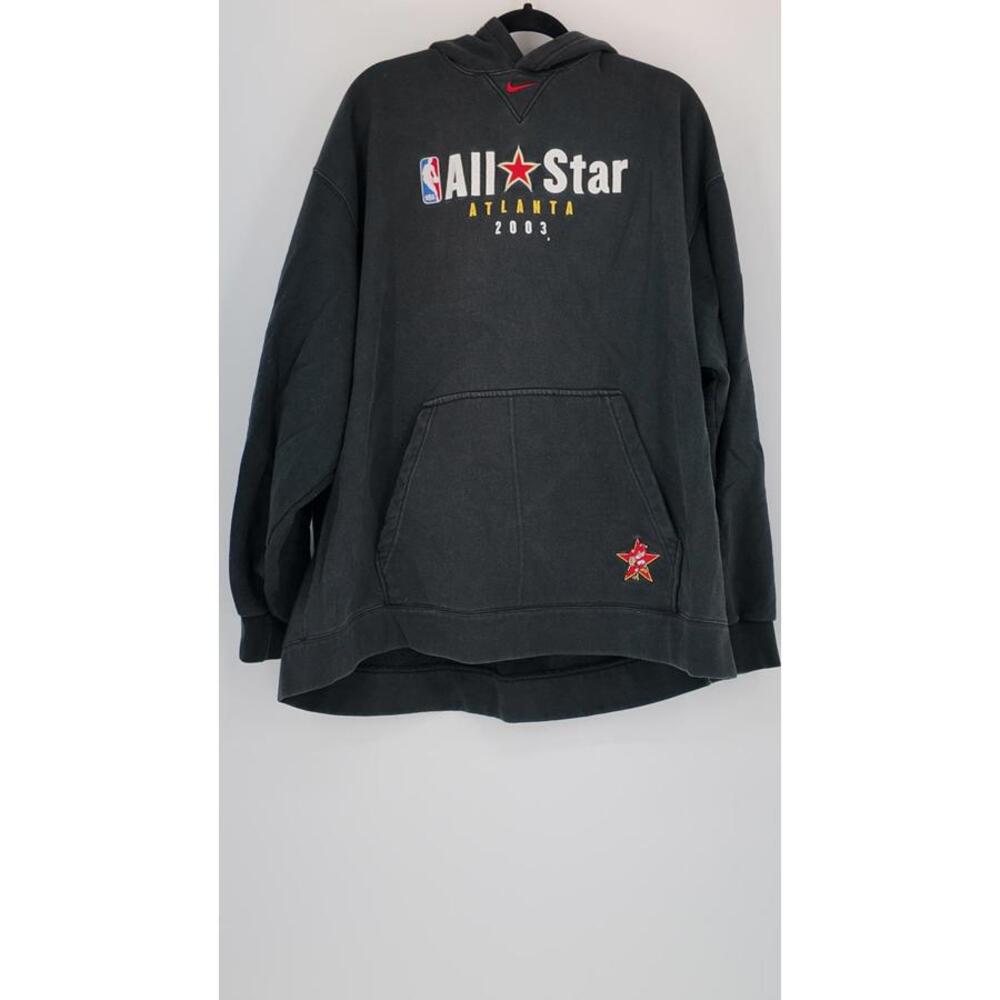 Nike NBA All-Star Atlanta 2003 Hoodie Black Cotton Pullover Sweatshirt XL